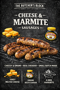 Pork, Cheese & Marmite Sausage - Net Weight 700g