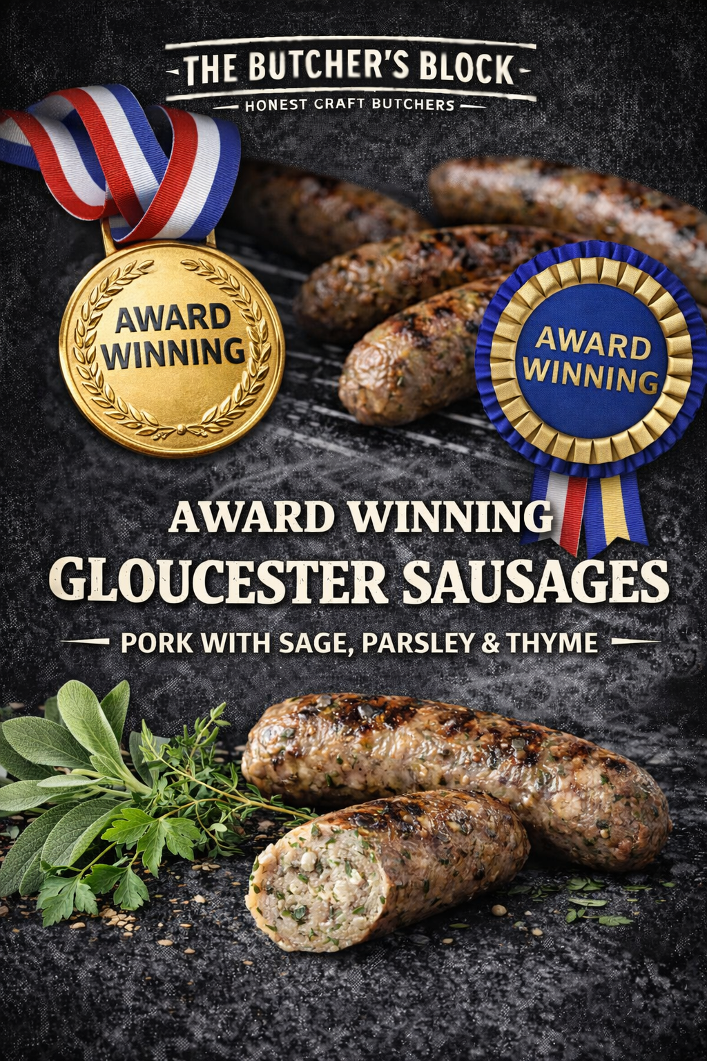 Gloucester Sausages - Net Weight 900g